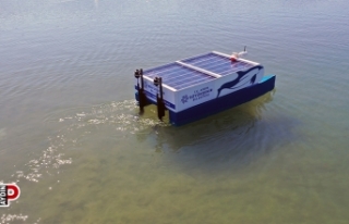 Aydın Büyükşehir elektrikli deniz temizlik aracı...