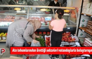 Ata tohumlarından ürettiği sebzeleri vatandaşlarla...