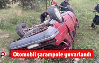 Otomobil şarampole yuvarlandı