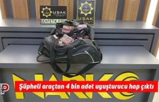 Şüpheli araçtan 4 bin adet uyuşturucu hap çıktı