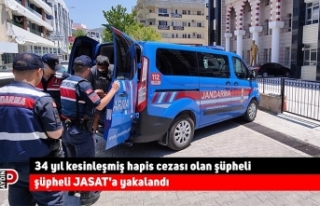 34 yıl kesinleşmiş hapis cezası olan şüpheli...