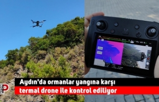 Aydın'da ormanlar yangına karşı termal drone...