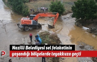 Nazilli Belediyesi sel felaketinin yaşandığı bölgelerde...