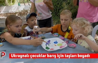 Ukraynalı çocuklar barış için taşları boyadı