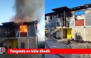 Yangında ev küle döndü