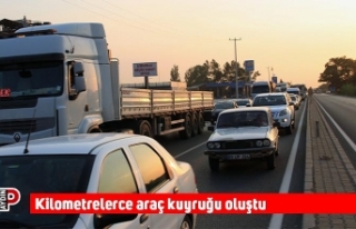 Kilometrelerce araç kuyruğu oluştu