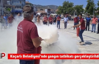 Koçarlı Belediyesi'nde yangın tatbikatı gerçekleştirildi