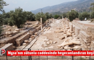 Nysa’nın sütunlu caddesinde heyecanlandıran keşif