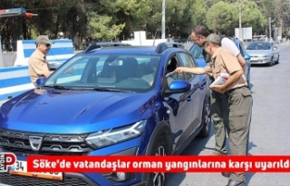 Söke'de vatandaşlar orman yangınlarına karşı...