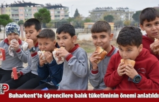 Buharkent'te öğrencilere balık tüketiminin...