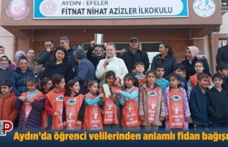 Aydın’da öğrenci velilerinden anlamlı fidan...