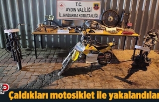 Çaldıkları motosiklet ile yakalandılar