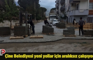 Çine Belediyesi yeni yollar için aralıksız çalışıyor