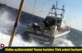 Didim açıklarındaki Yunan tacizine Türk askeri...