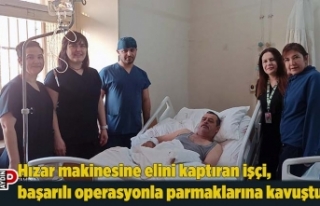 Hızar makinesine elini kaptıran işçi, başarılı...