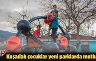 Kuşadalı çocuklar yeni parklarda mutlu
