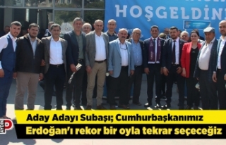 Aday Adayı Subaşı; Cumhurbaşkanımız Erdoğan'ı...