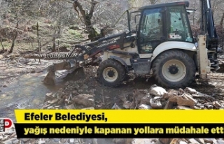Efeler Belediyesi, yağış nedeniyle kapanan yollara...