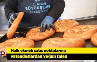 Halk ekmek satış noktalarına vatandaşlardan yoğun...