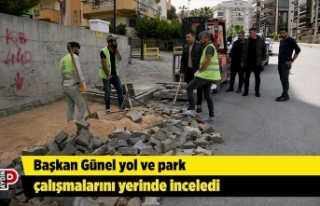 Başkan Günel yol ve park çalışmalarını yerinde...