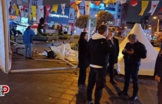 İYİ Parti seçim standına saldırı!