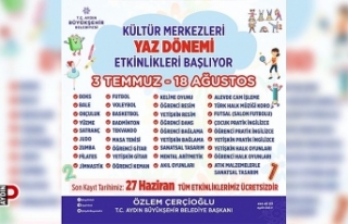 Büyükşehir Belediyesi'nin yaz kursları başlıyor