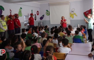 Miniklere deprem eğitimi verildi