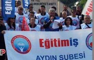 Aydınlı öğretmenler haklarını istiyor