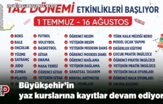 Büyükşehir’in yaz kurslarına kayıtlar devam...