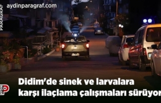 Didim'de sinek ve larvalara karşı ilaçlama...