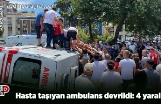 Hasta taşıyan ambulans devrildi: 4 yaralı