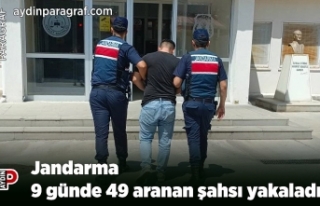 Jandarma 9 günde 49 aranan şahsı yakaladı