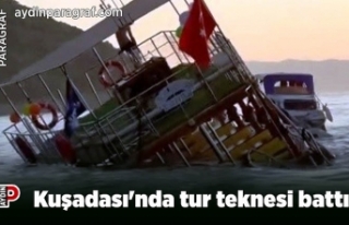 Kuşadası'nda tur teknesi battı