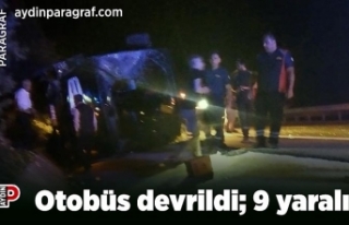 Otobüs devrildi; 9 yaralı