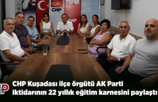 CHP Kuşadası ilçe örgütü AK Parti iktidarının...