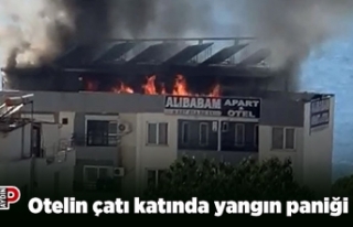 Otelin çatı katında yangın paniği