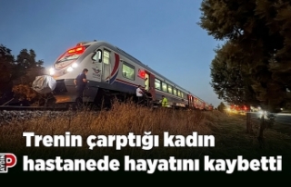 Trenin çarptığı kadın hastanede hayatını kaybetti