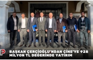BAŞKAN ÇERÇİOĞLU’NDAN ÇİNE’YE 928 MİLYON...