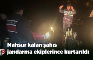 Mahsur kalan şahıs jandarma ekiplerince kurtarıldı