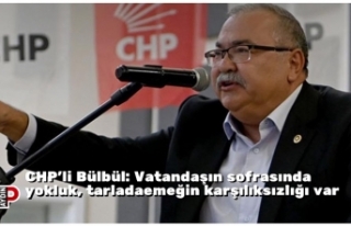 CHP’li Bülbül: Vatandaşın sofrasında yokluk,...