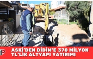ASKİ’DEN DİDİM’E 370 MİLYON TL’LİK ALTYAPI...