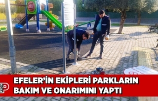 EFELER’İN EKİPLERİ PARKLARIN BAKIM VE ONARIMINI...