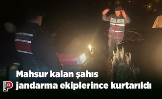 Mahsur kalan şahıs jandarma ekiplerince kurtarıldı