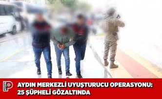 AYDIN MERKEZLİ UYUŞTURUCU OPERASYONU: 25 ŞÜPHELİ GÖZALTINDA