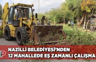 NAZİLLİ BELEDİYESİ’NDEN 12 MAHALLEDE EŞ ZAMANLI ÇALIŞMA