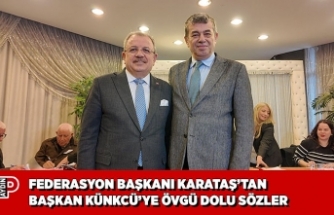 FEDERASYON BAŞKANI KARATAŞ’TAN BAŞKAN KÜNKCÜ’YE ÖVGÜ DOLU SÖZLER
