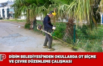 DİDİM BELEDİYESİ’NDEN OKULLARDA OT BİÇME VE ÇEVRE DÜZENLEME ÇALIŞMASI