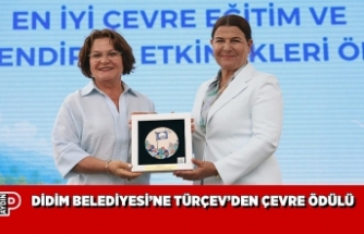 DİDİM BELEDİYESİ’NE TÜRÇEV’DEN ÇEVRE ÖDÜLÜ