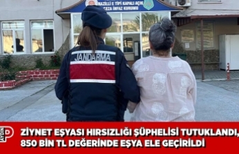 ZİYNET EŞYASI HIRSIZLIĞI ŞÜPHELİSİ TUTUKLANDI, 850 BİN TL DEĞERİNDE EŞYA ELE GEÇİRİLDİ